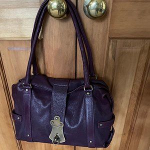 Jalda Purple Plum Leather Satchel